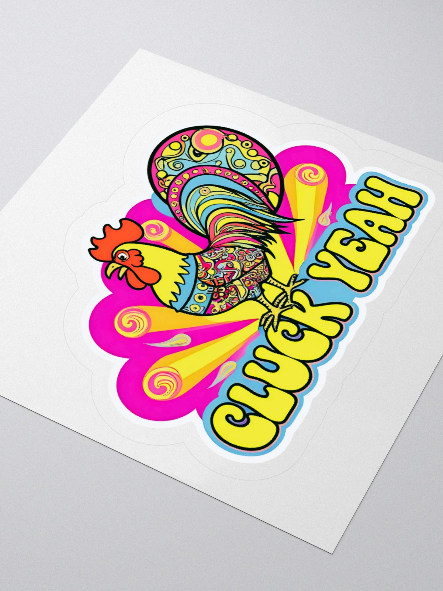 Psychedelic Rooster Kiss Cut Stickers product image (3)