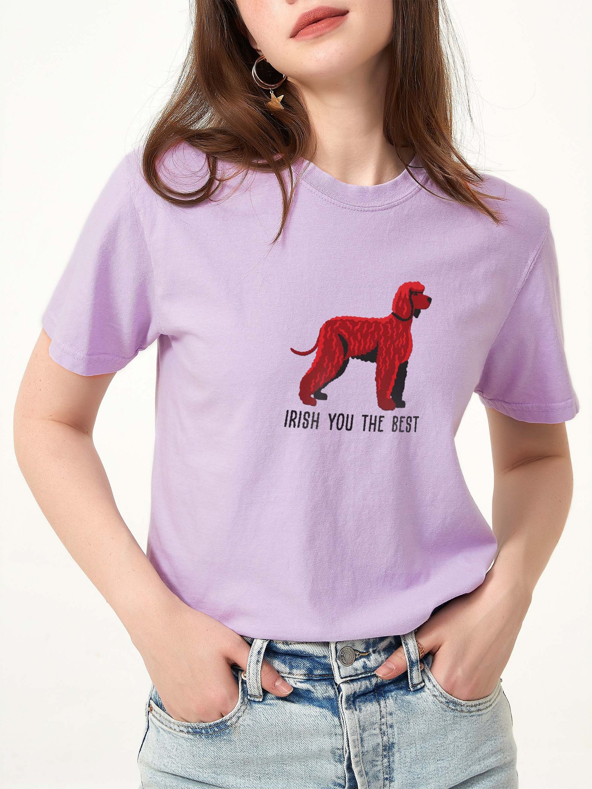 Irish You the Best T-Shirt(Embroidered) of an Irish Water Spaniel product image (2)