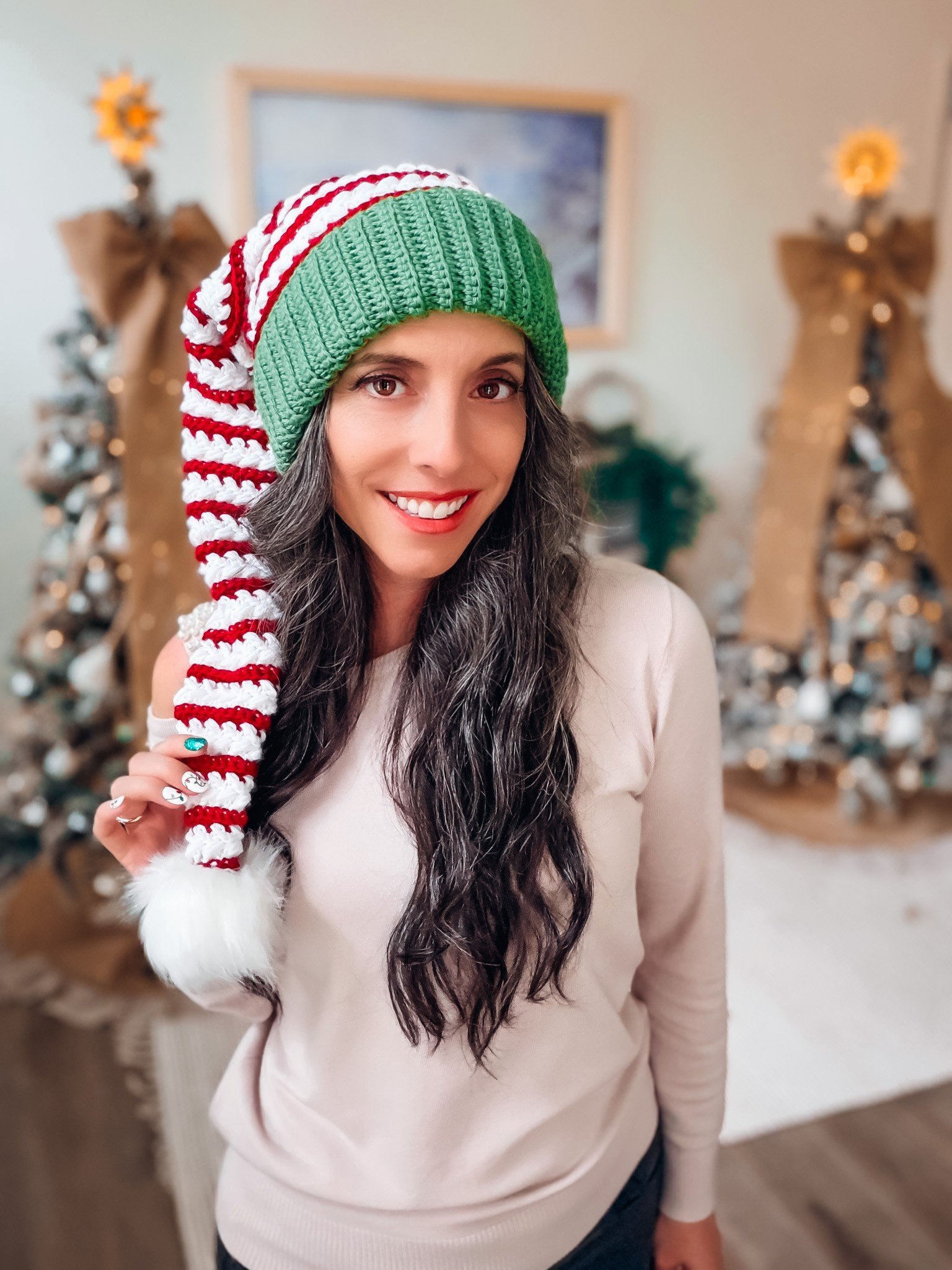 Wheat Stitch™ Crochet Santa & Elf Stocking Hat product image (8)