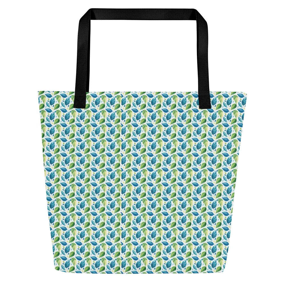 Verdant Breeze – Blue & Green Botanical Tote Bag product image (3)
