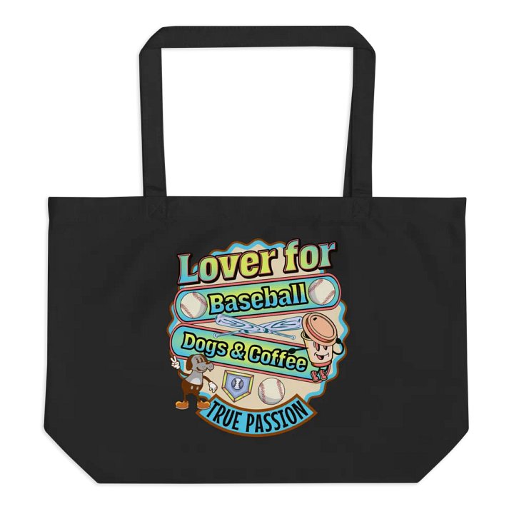 Lover for Baseball Dogs And Coffee Tote Bag product image (1)