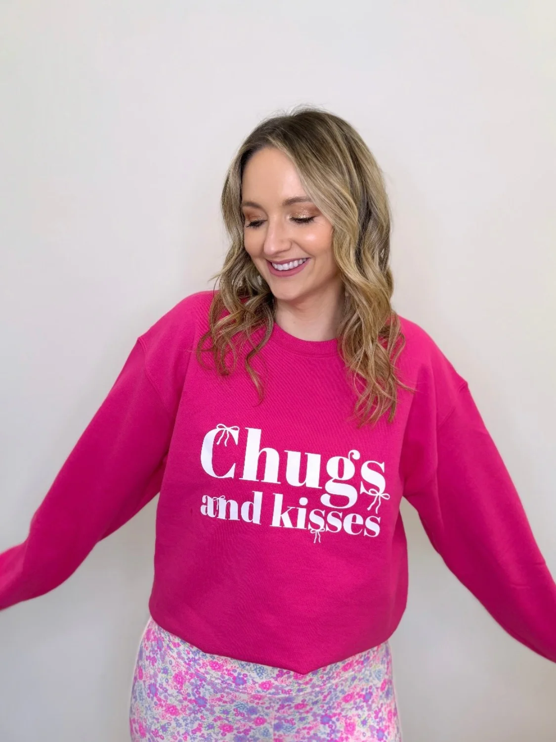 Hot Pink Chugs and Kisses Sweatshirt product image (3)