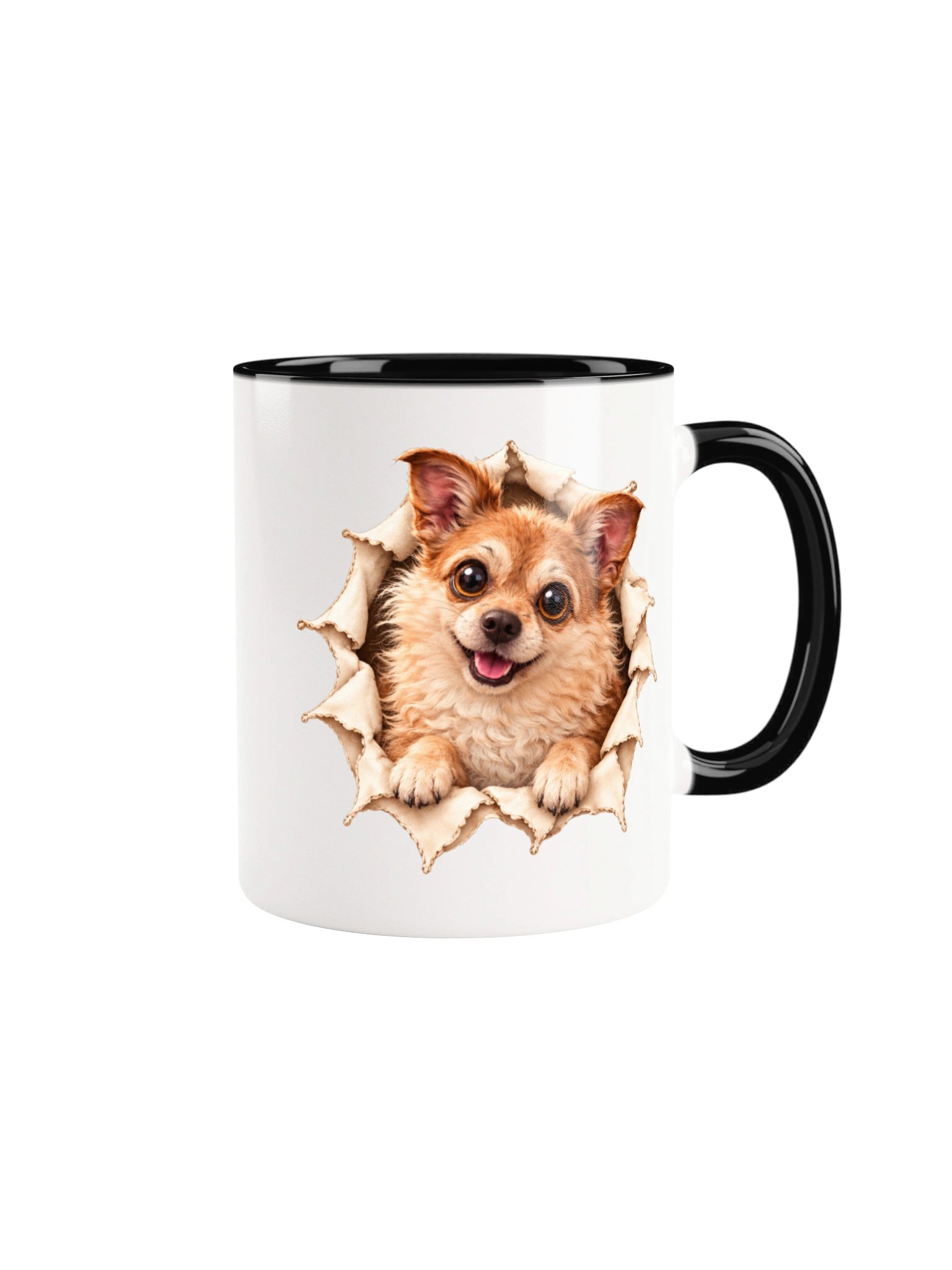 Peekaboo Happy Little Dog Front and Back Mug product image (2)