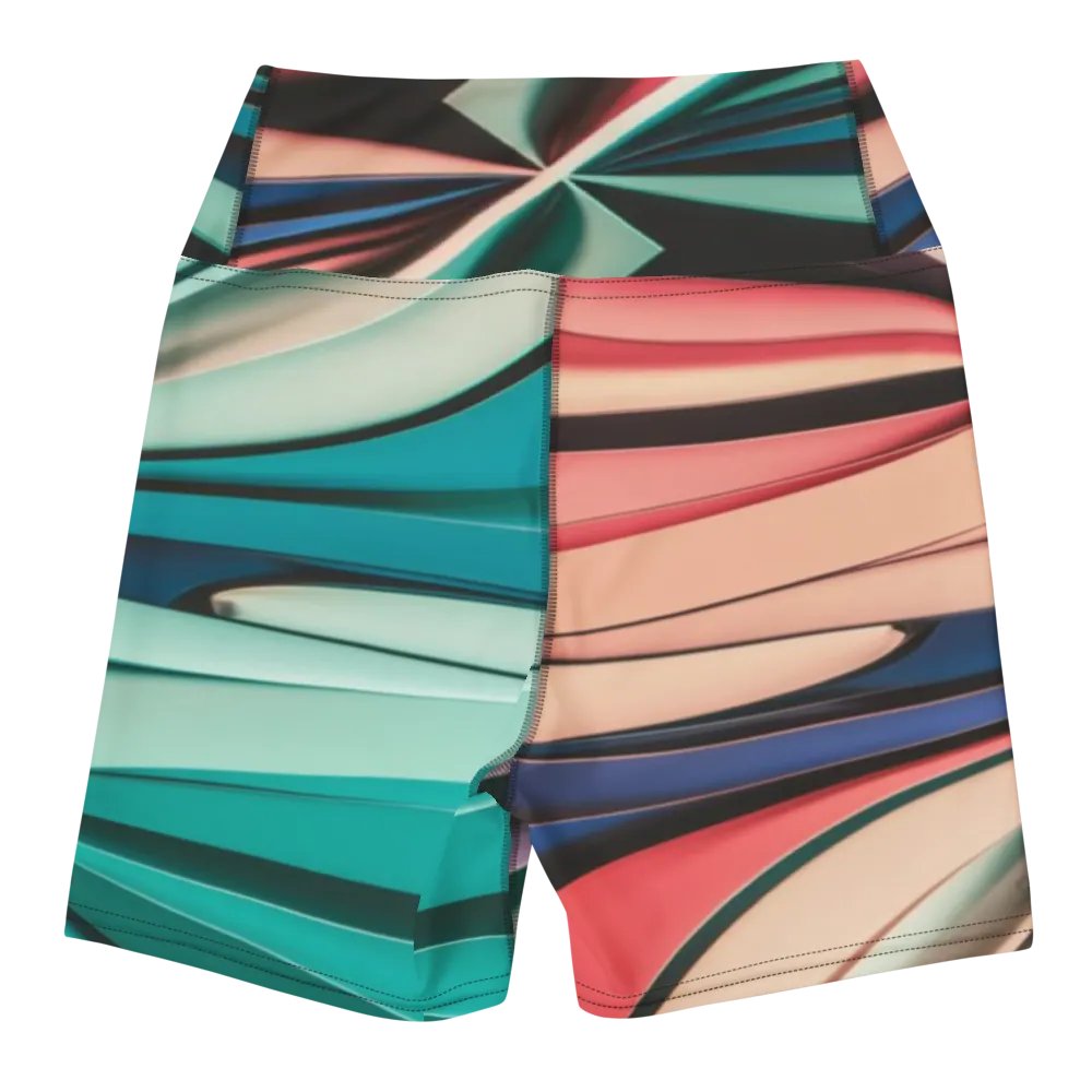 Abstract Geometric Women's Yoga Shorts in Vibrant Colors (XS-XL) product image (8)