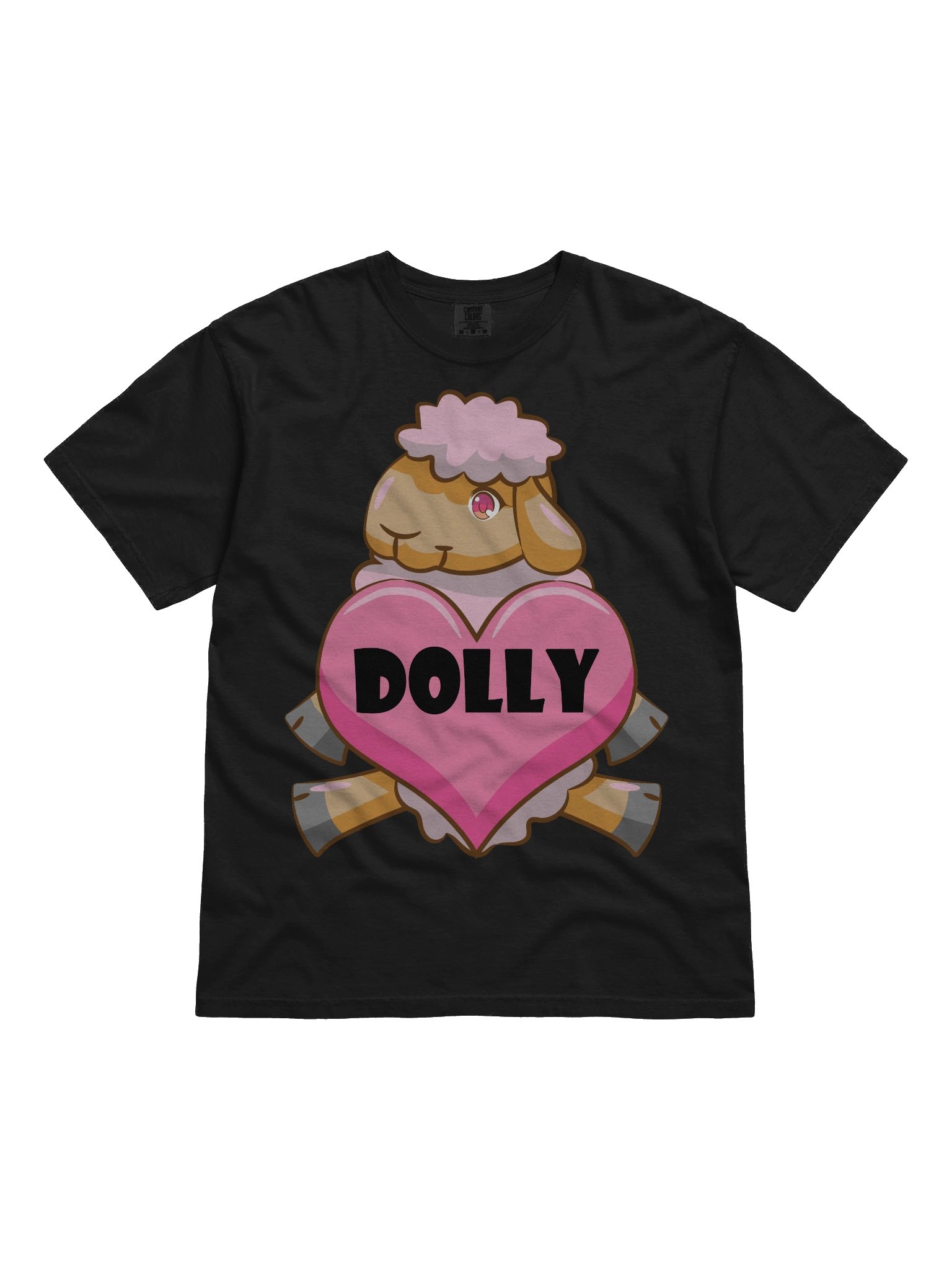 Full Body Dolly Heart – Cute Pastel Lamb Character T-Shirt product image (1)