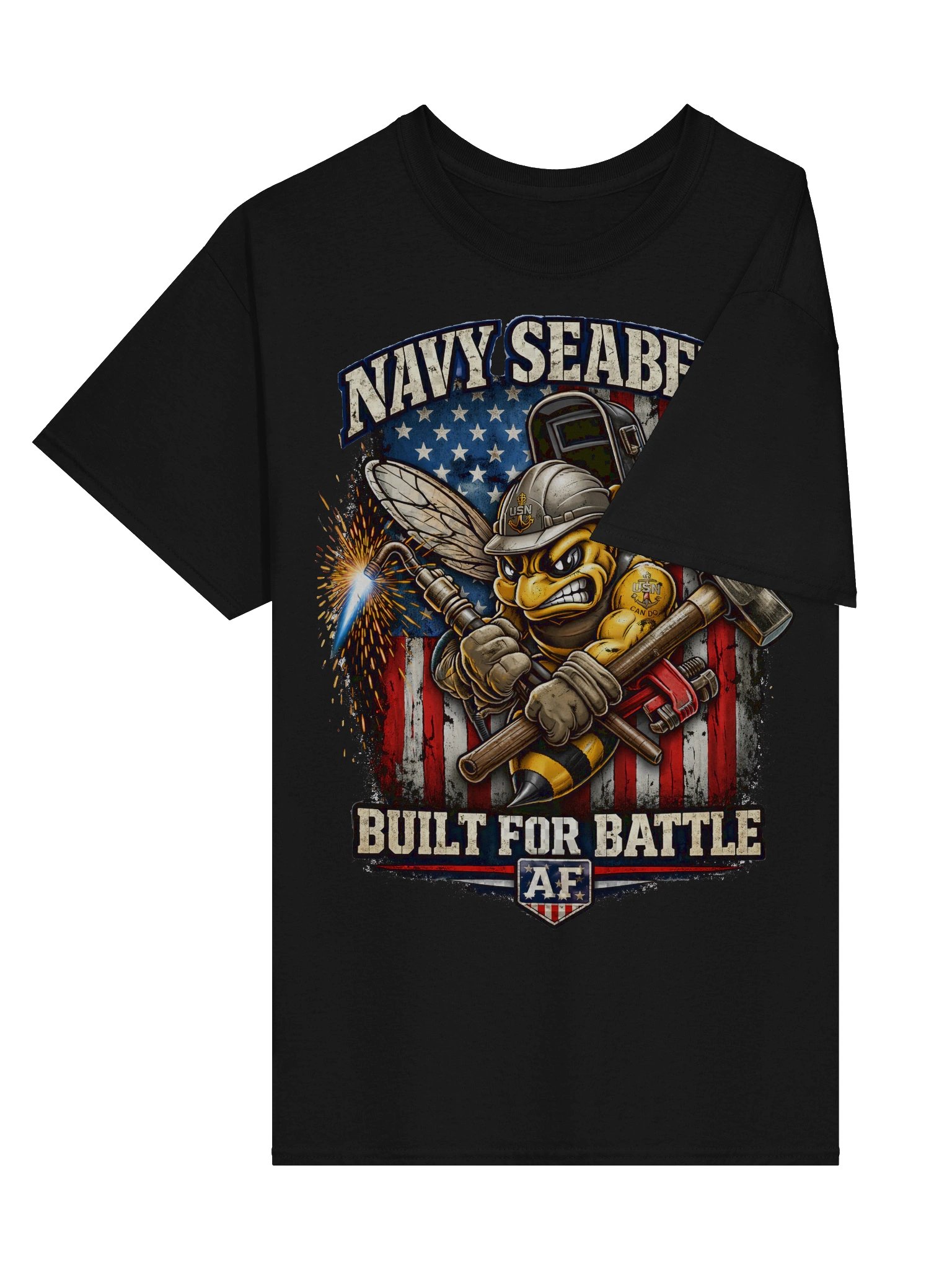 Navy Seabees “Built for Battle” Patriotic T-Shirt | American Freedom Series product image (2)