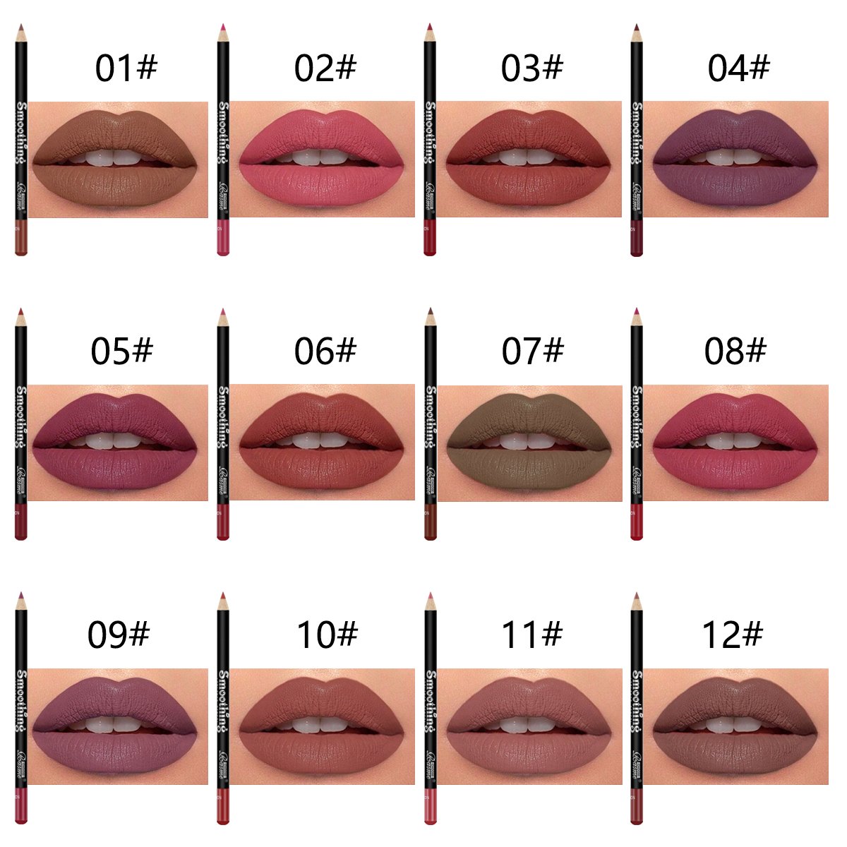 12-Shade Waterproof Matte Lip Liner Set product image (3)