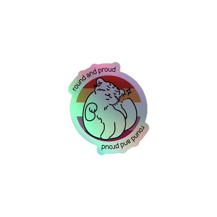 Round and Proud Manul Holo Sticker - Lesbian Flag Version product image (1)