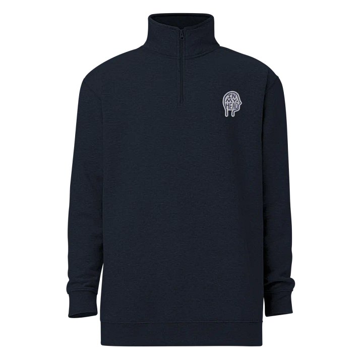 In My Head (navy bubble design) embroidered quarter zip product image (7)