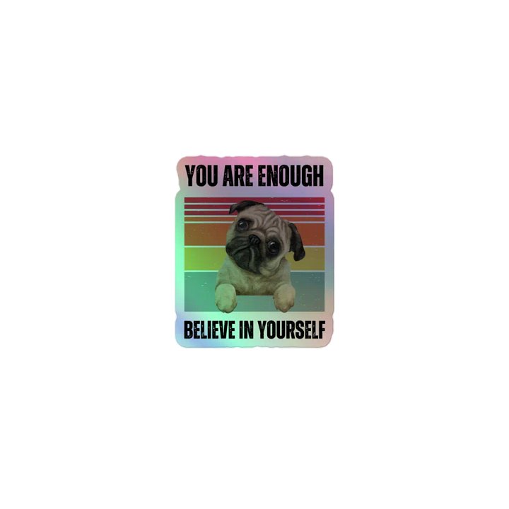 Whimsical Pug Holographic Sticker Sheet product image (1)