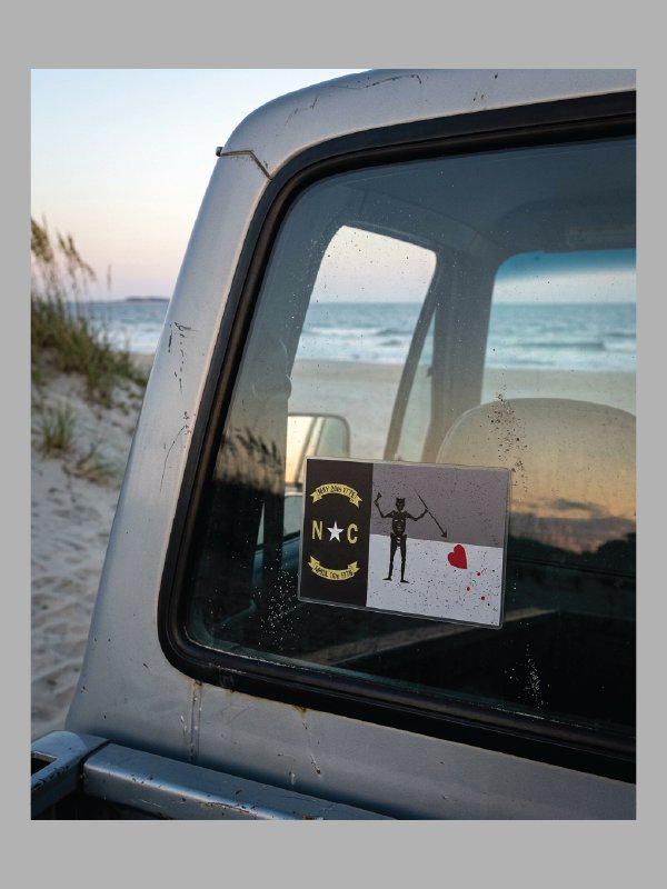 North Carolina Revenge Flag Sticker-Gray Edition product image (1)