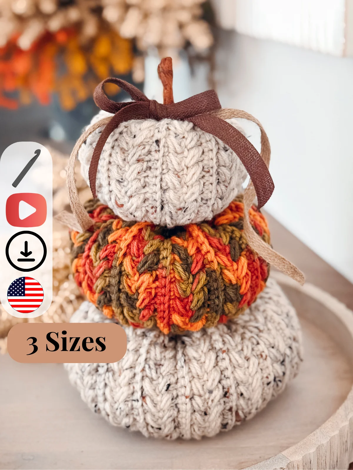 ✨ Wheat Stitch™ Fall Favorites Crochet Bundle (Pumpkin, Beanie & Blanket Patterns) ✨ product image (2)