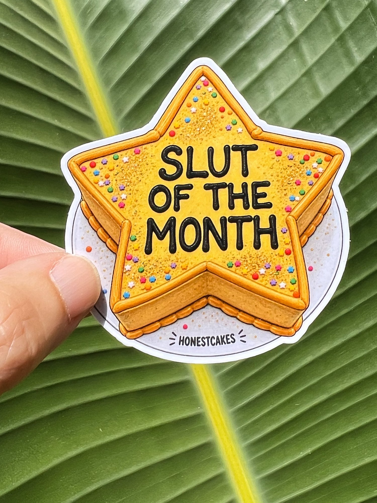 VINYL STICKER: Slut Of The Month Gold Star - FREE SHIPPING product image (1)