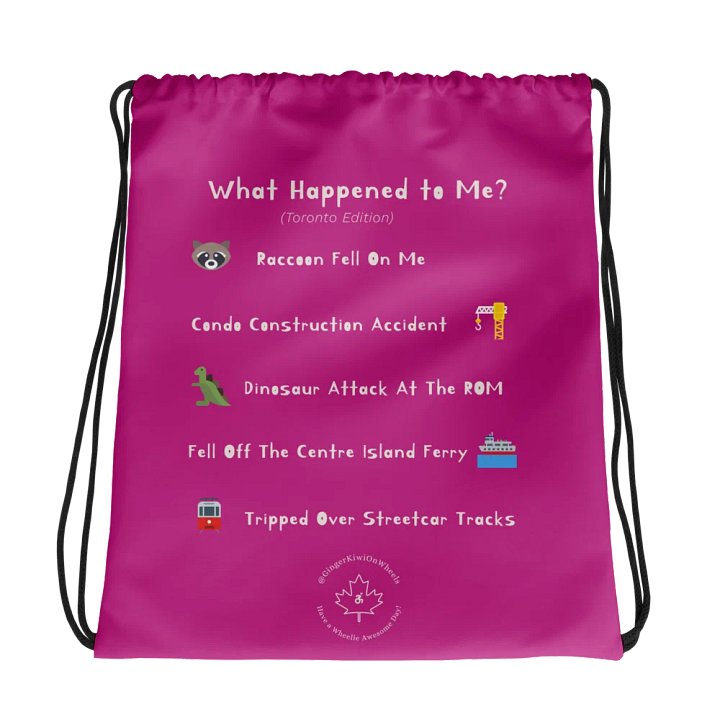 WHAT HAPPENED TO ME ? (Toronto Edition): String Backpack, TiLite Fuchsia Pink product image (1)