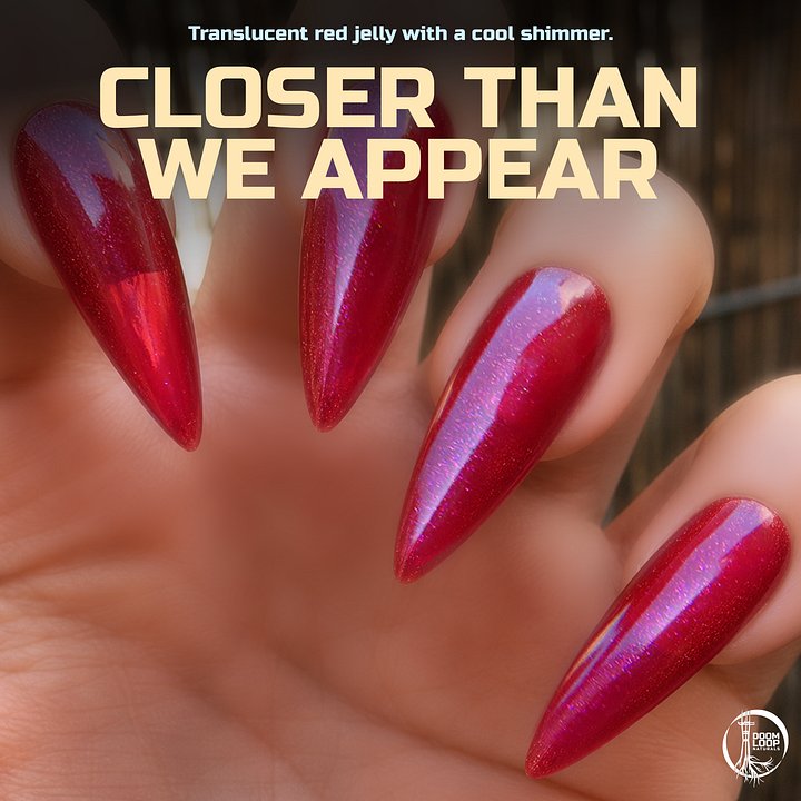 CLOSER THAN WE APPEAR - Shimmery Red Translucent Jelly Nail Polish product image (1)