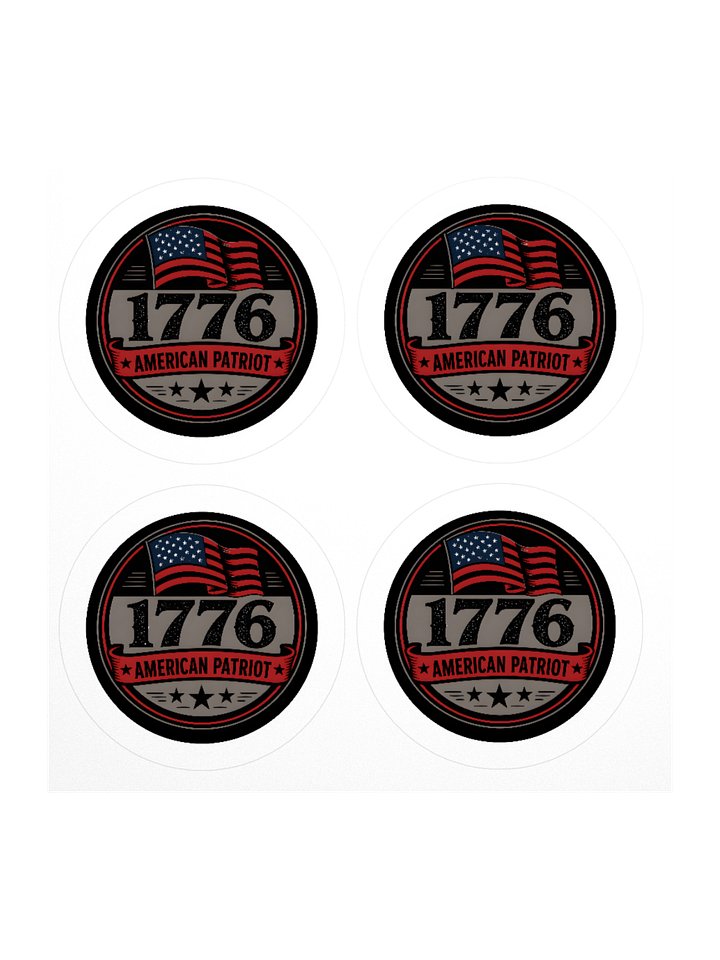 Black 1776 American Patriot Stickers product image (1)