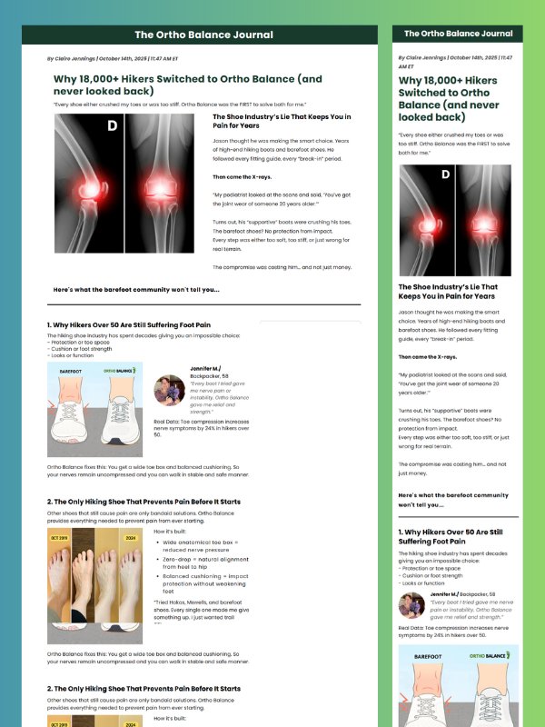 Advertorial Landing Page Orthopedic Footwear & Pain Relief Template (GemPages) product image (1)