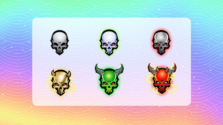 Skull Twitch Badges 6-Pack product image (2)