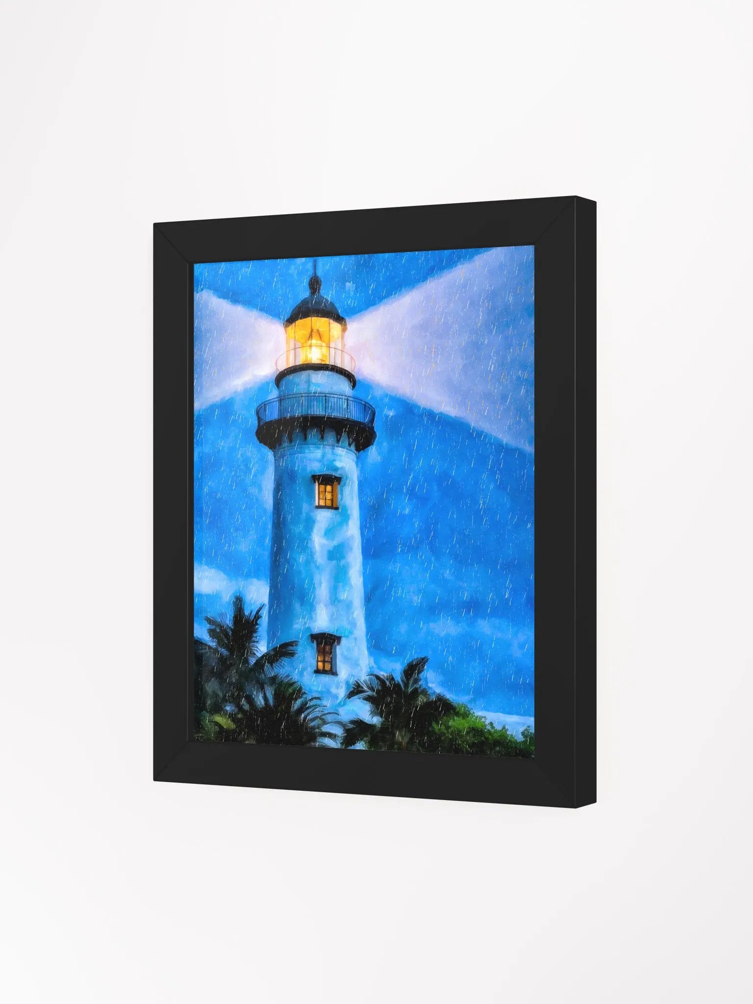 St Simons Island Lighthouse At Night – Georgia Studio Framed Print product image (3)