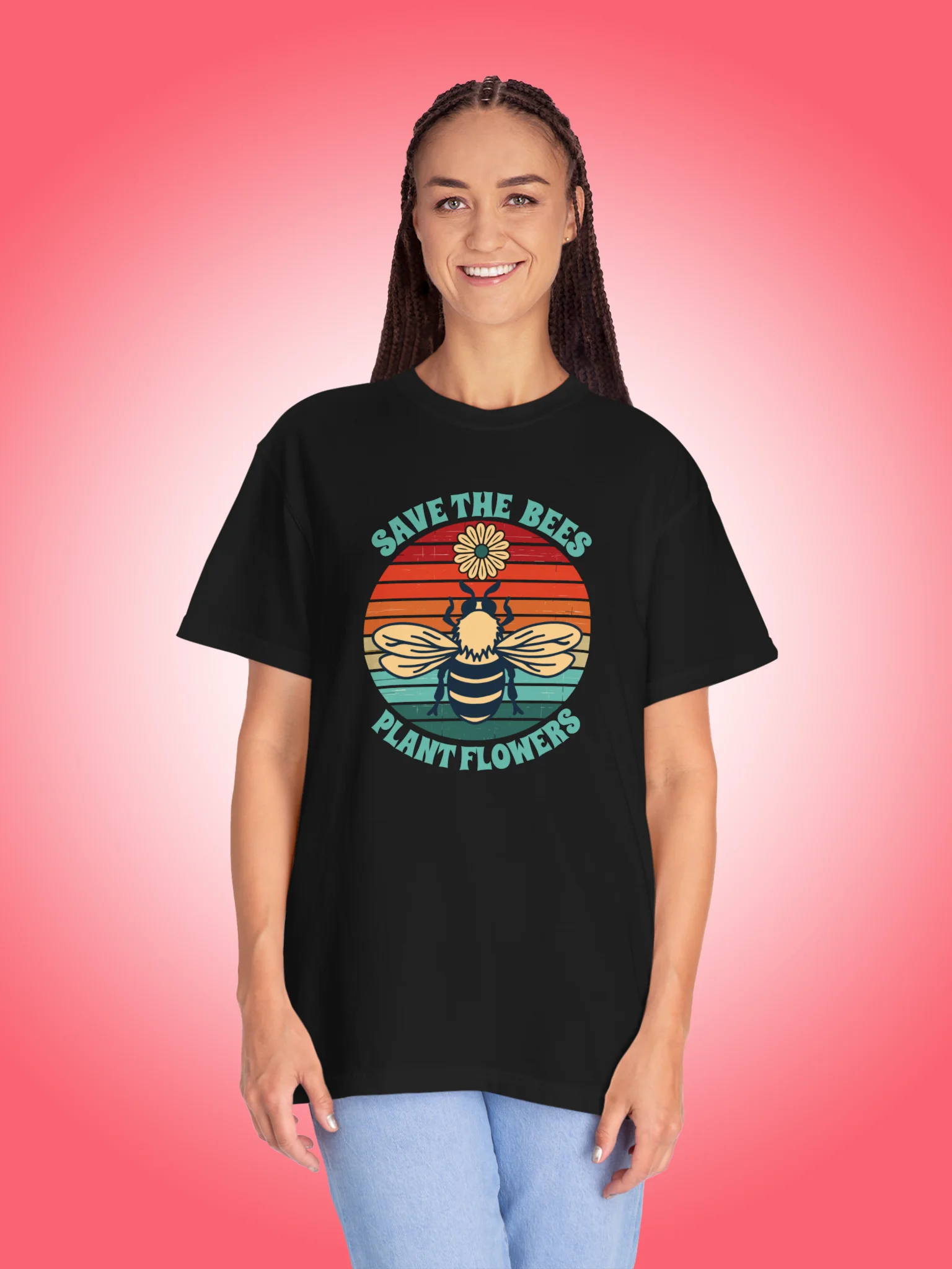Retro Sunset Save The Bees Plant Flowers product image (1)