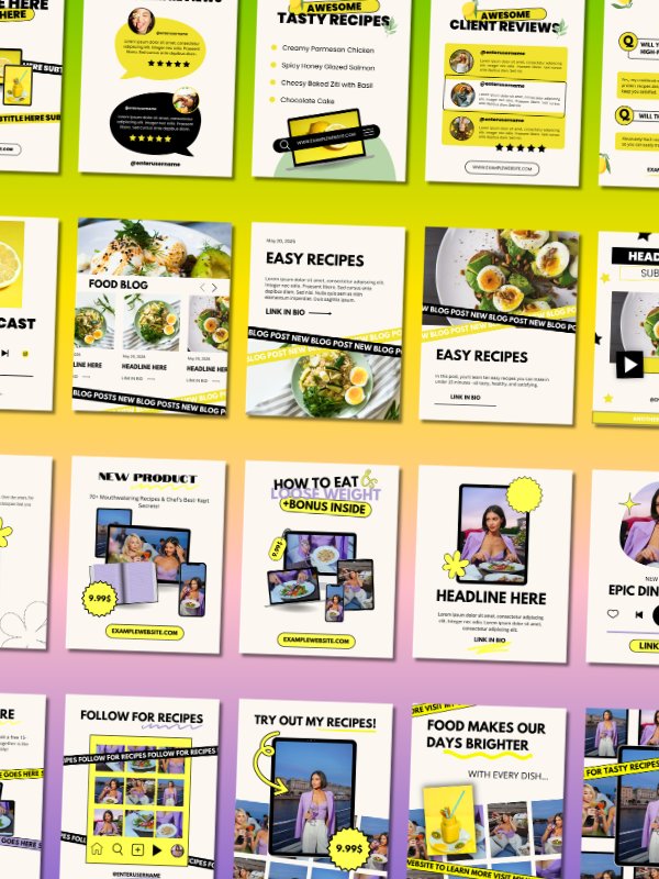 MRR/PLR Instagram Food Feed Templates product image (4)