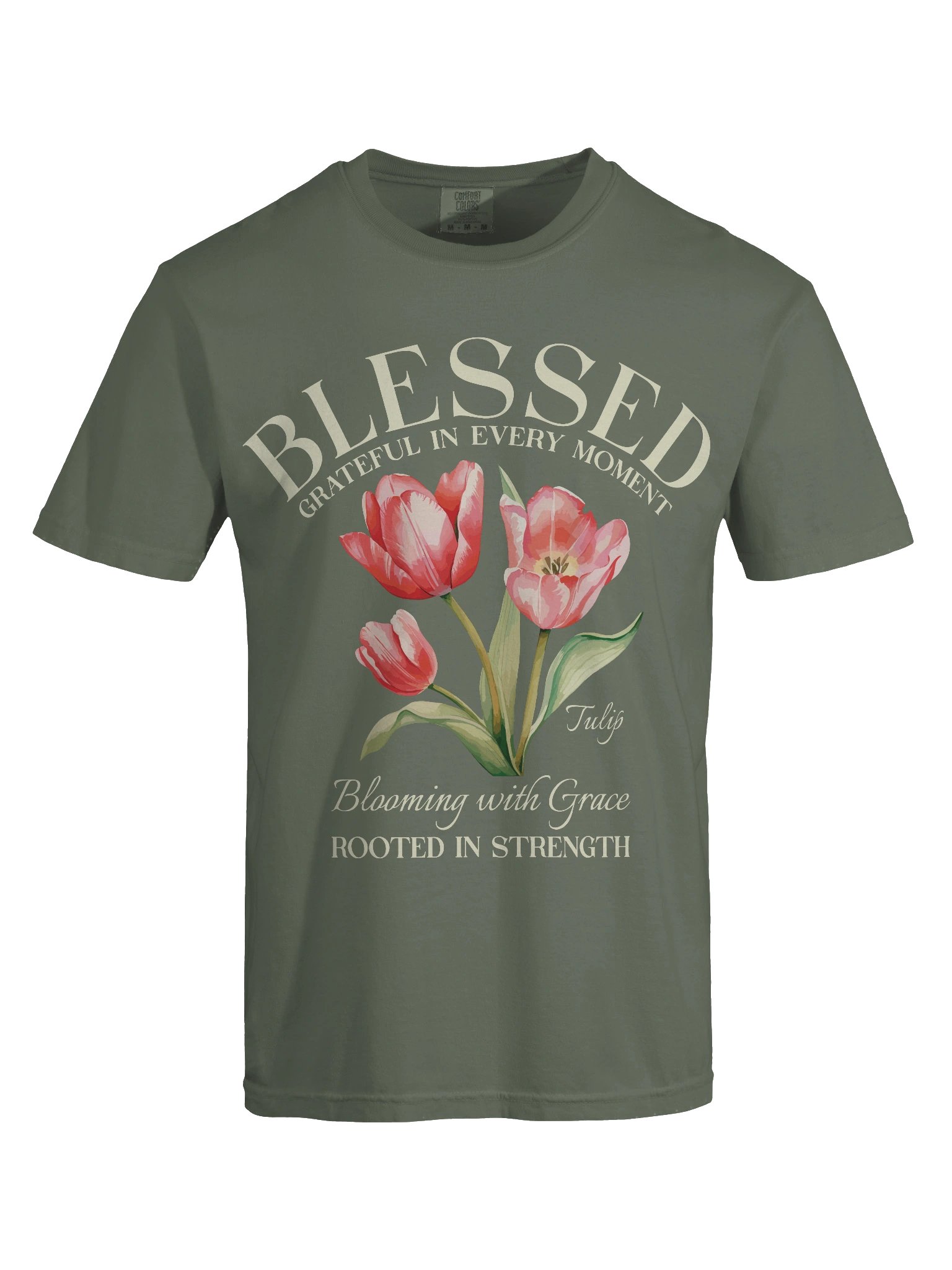 April Blessed Tulip Flower Shirt – Blooming with Grace, Rooted in Strength Graphic Tee product image (8)