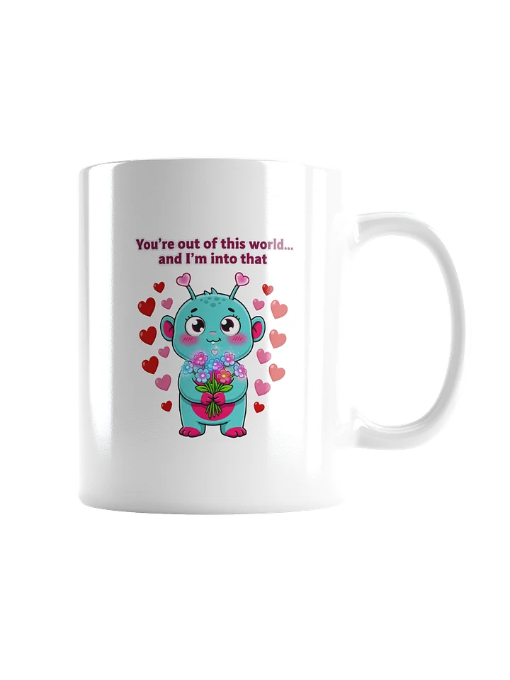 "Out of This World" Cute Alien Valentine's Mug product image (2)