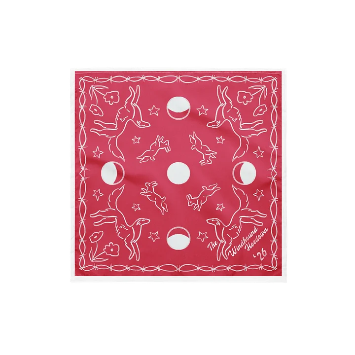 Windhound Hoedown '26 Bandana - White on Magenta product image (1)