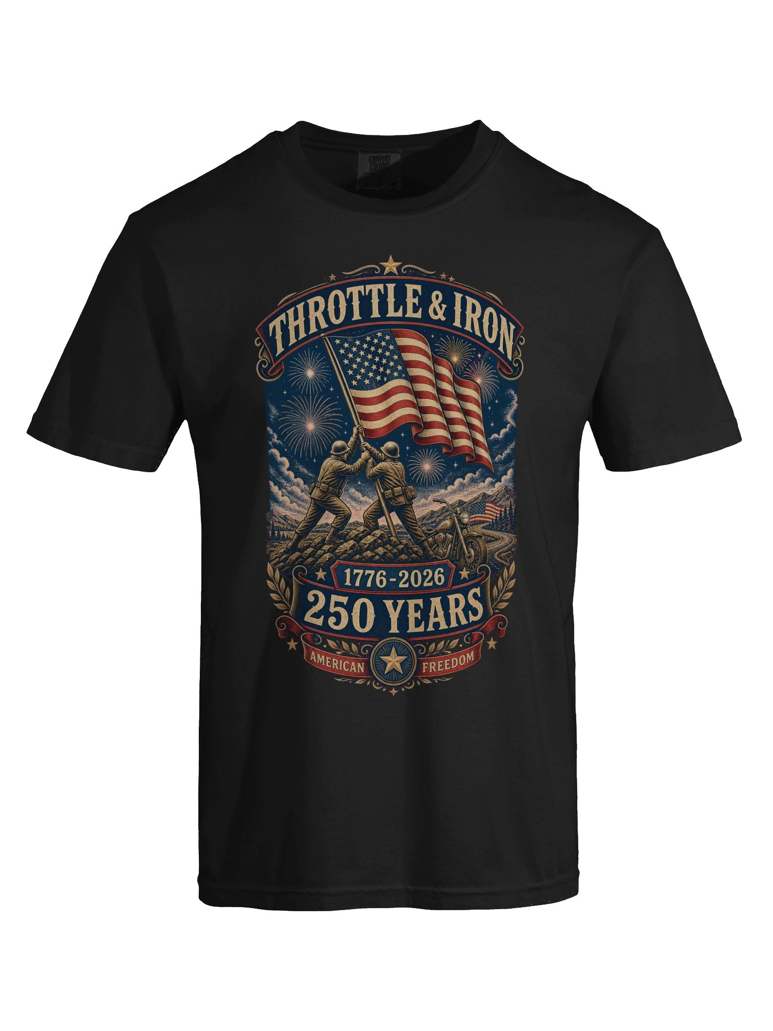 Throttle & Iron Americana 250th Anniversary Heavyweight Tee- Front Graphic product image (37)