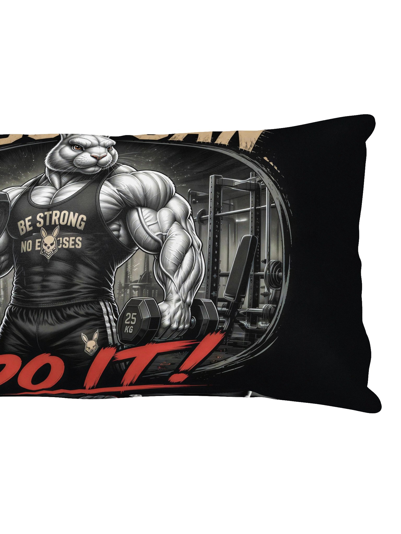 Muscular Rabbit Gym Motivation Pillow product image (2)