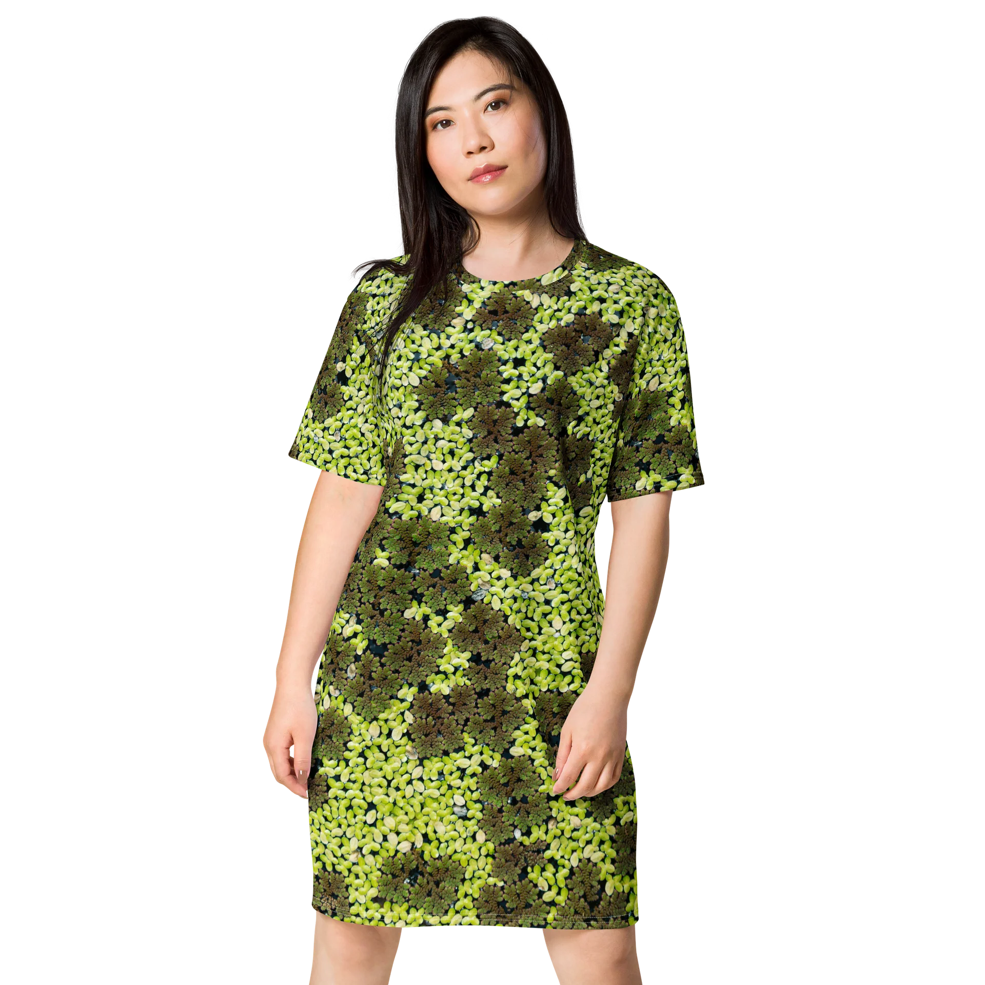 Verdant Life Light Women's All-Over Print Botanical T-Shirt Dress product image (1)