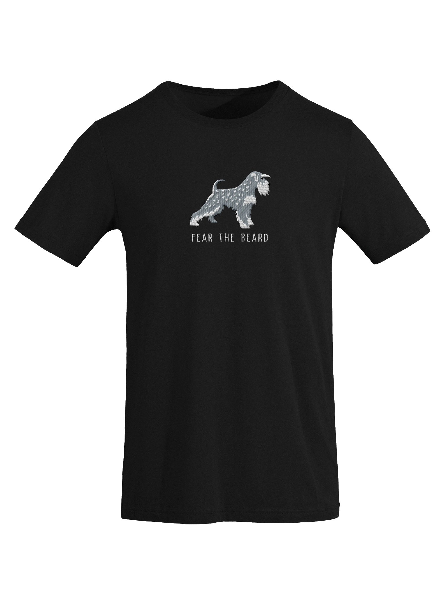 Fear the Beard T-Shirt(Embroidered) of a Miniature Schnauzer(Salt & Pepper) product image (44)