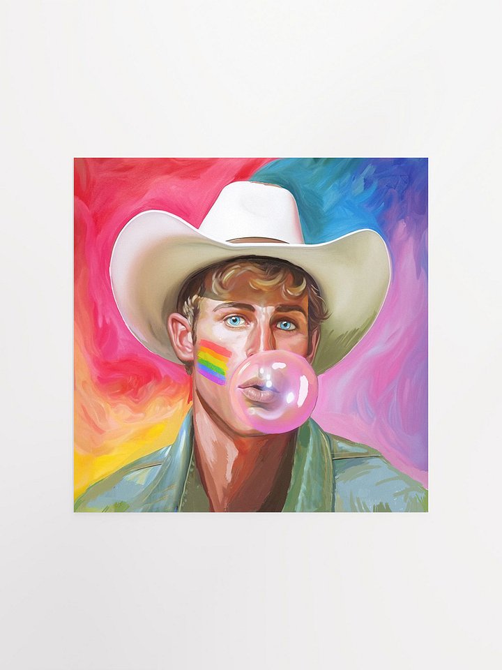 Blond Cowboy – Fun Gay Studio Art Print product image (1)