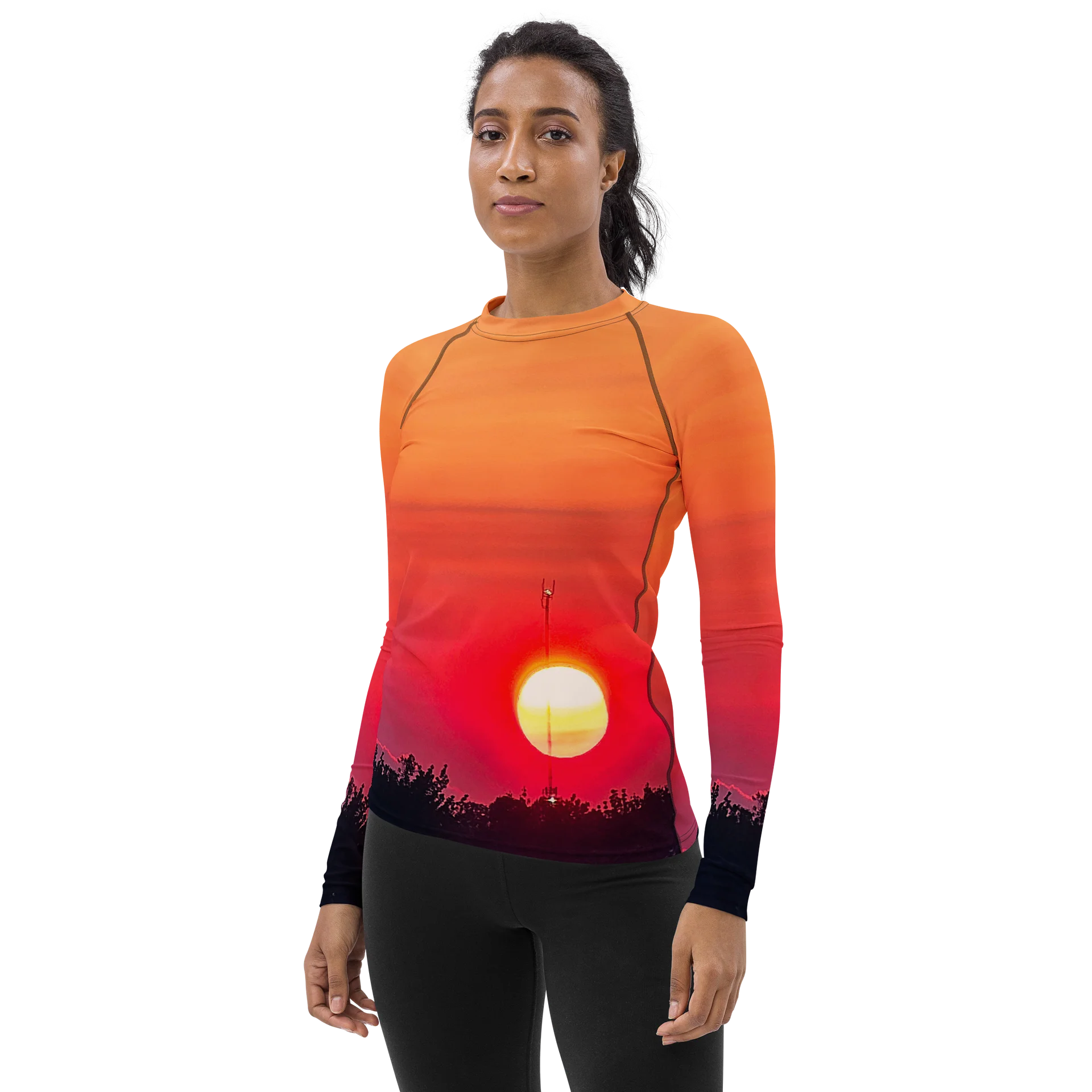 Sherbet Sunset Women's Rash Guard product image (3)