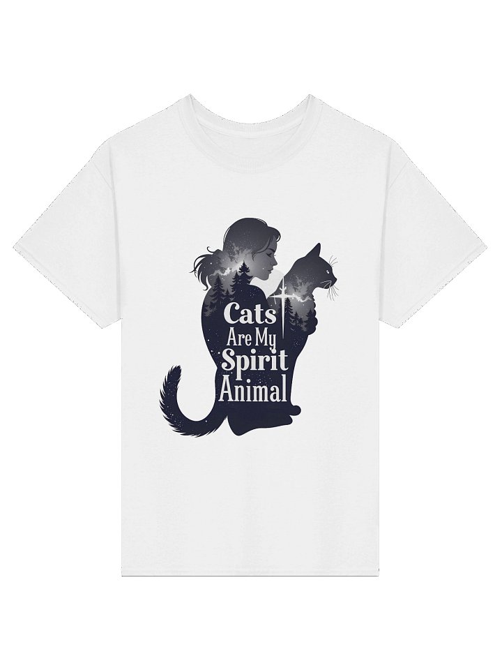 'Cats Are My Spirit Animal' Silhouette Tee - Spiritual Cat Lover Shirt product image (1)