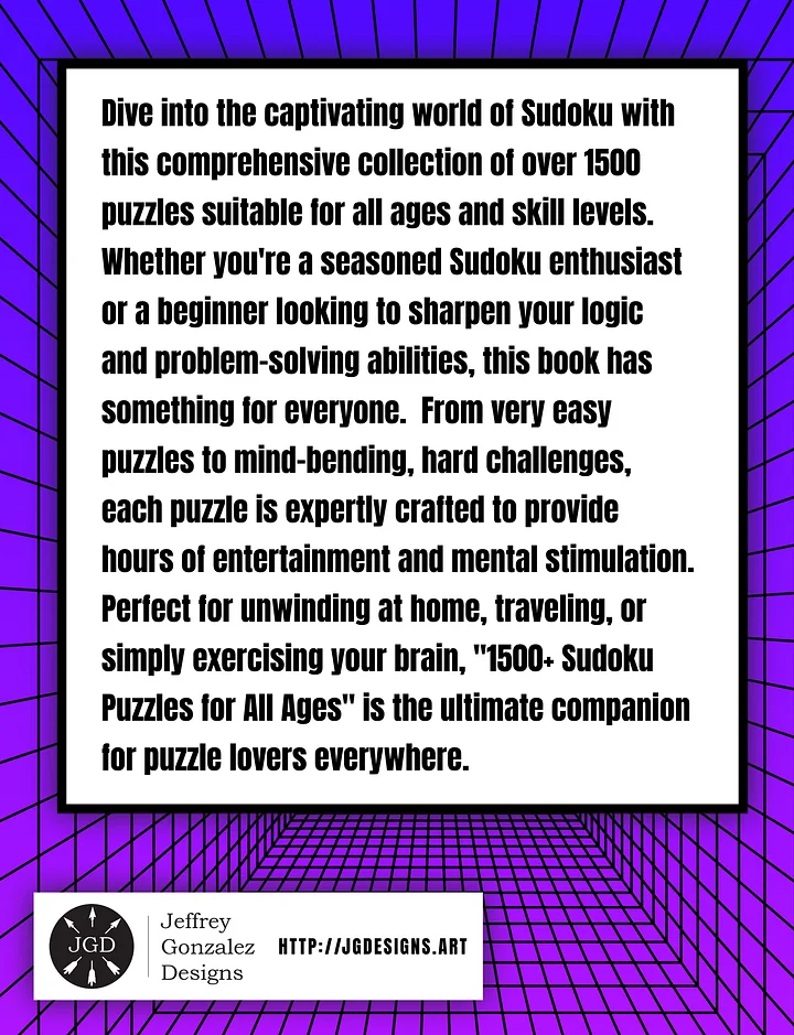 1500+ Sudoku Puzzles for All Ages: Very Easy to Hard - Printable E-Book PDF product image (2)