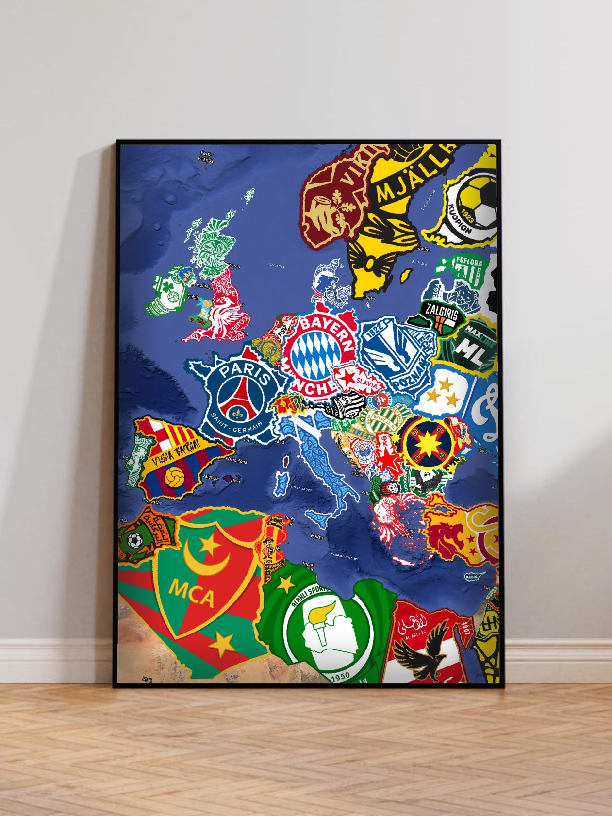 Map of Champions × Europe 2025 (Framed) product image (3)
