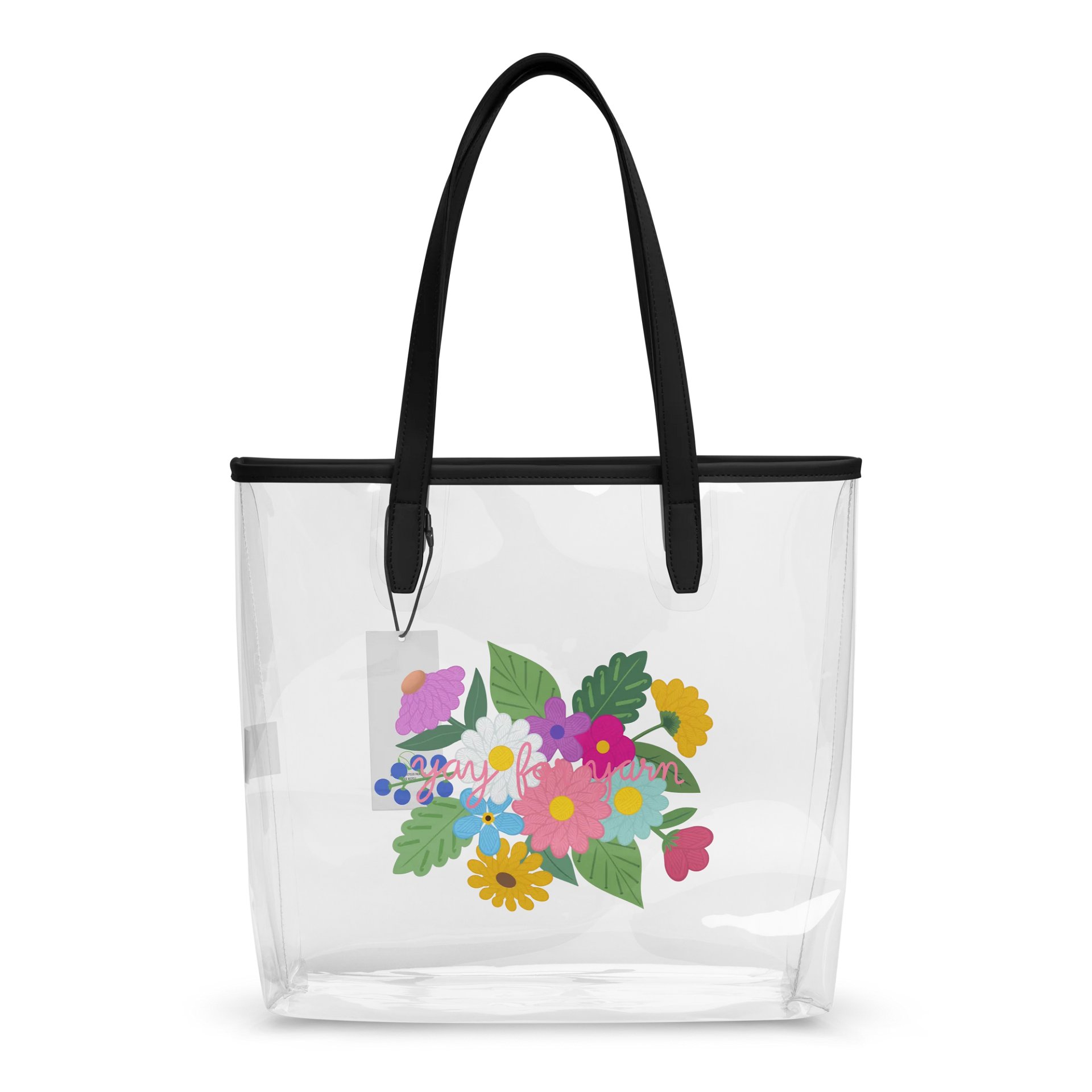 Floral Yarn Clear Tote Bag product image (2)
