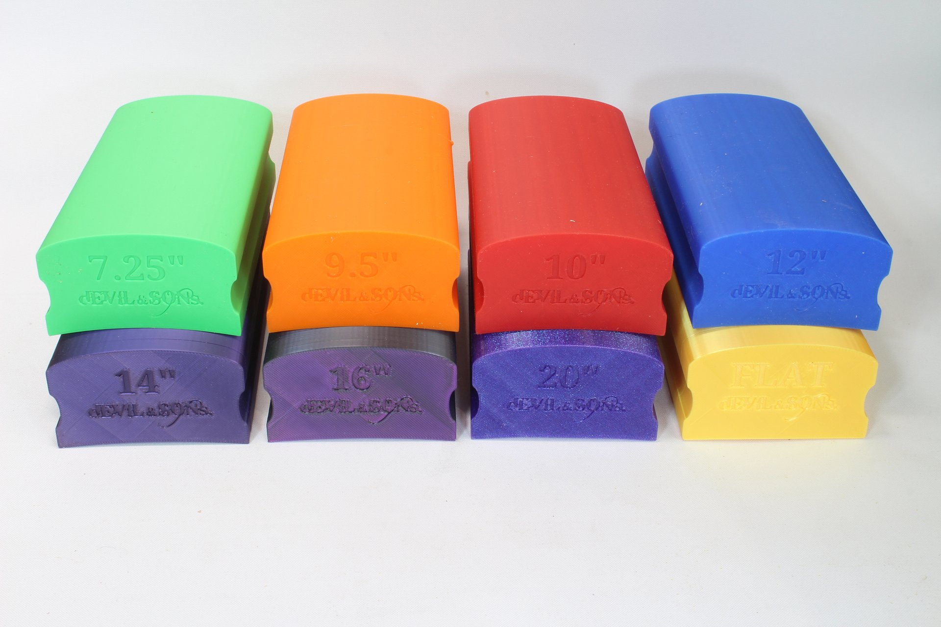 Set of eight 150mm long Guitar Radius Blocks (3D Print File) product image (2)
