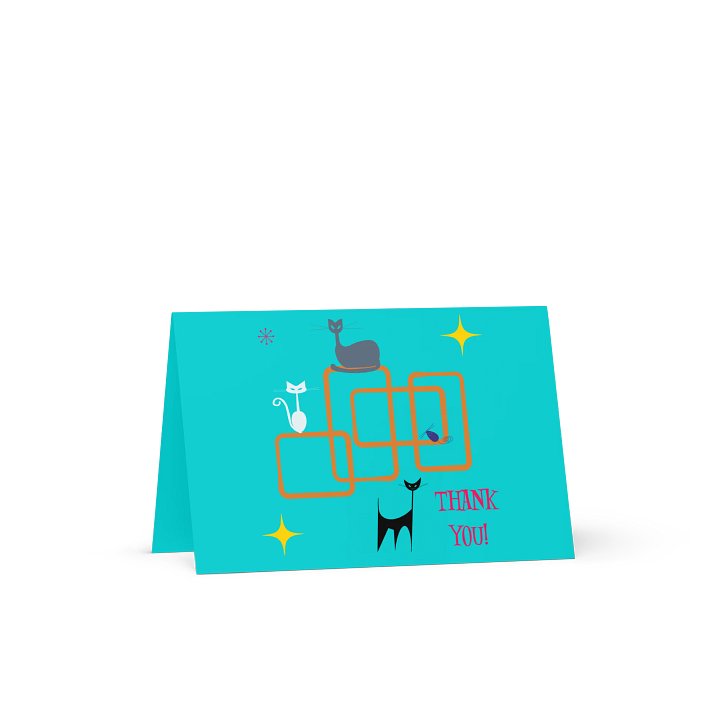 Whimsical Feline Thank You Card product image (1)