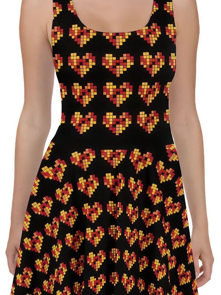 Pixel Art Hearts Dress 8-Bit Retro product image (2)