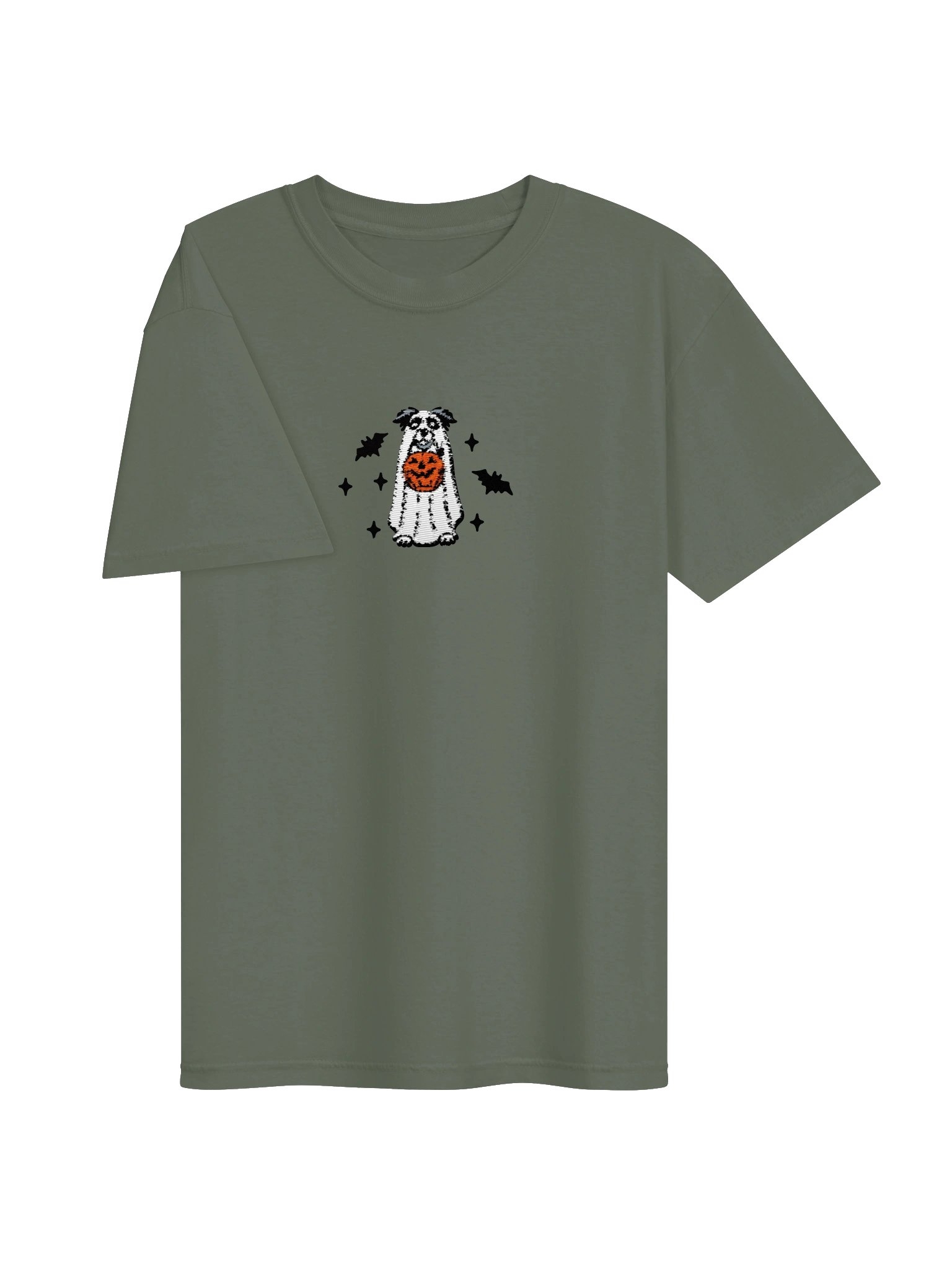 Halloween Australian Shepherd(Black & White) Embroidered T-Shirt product image (11)