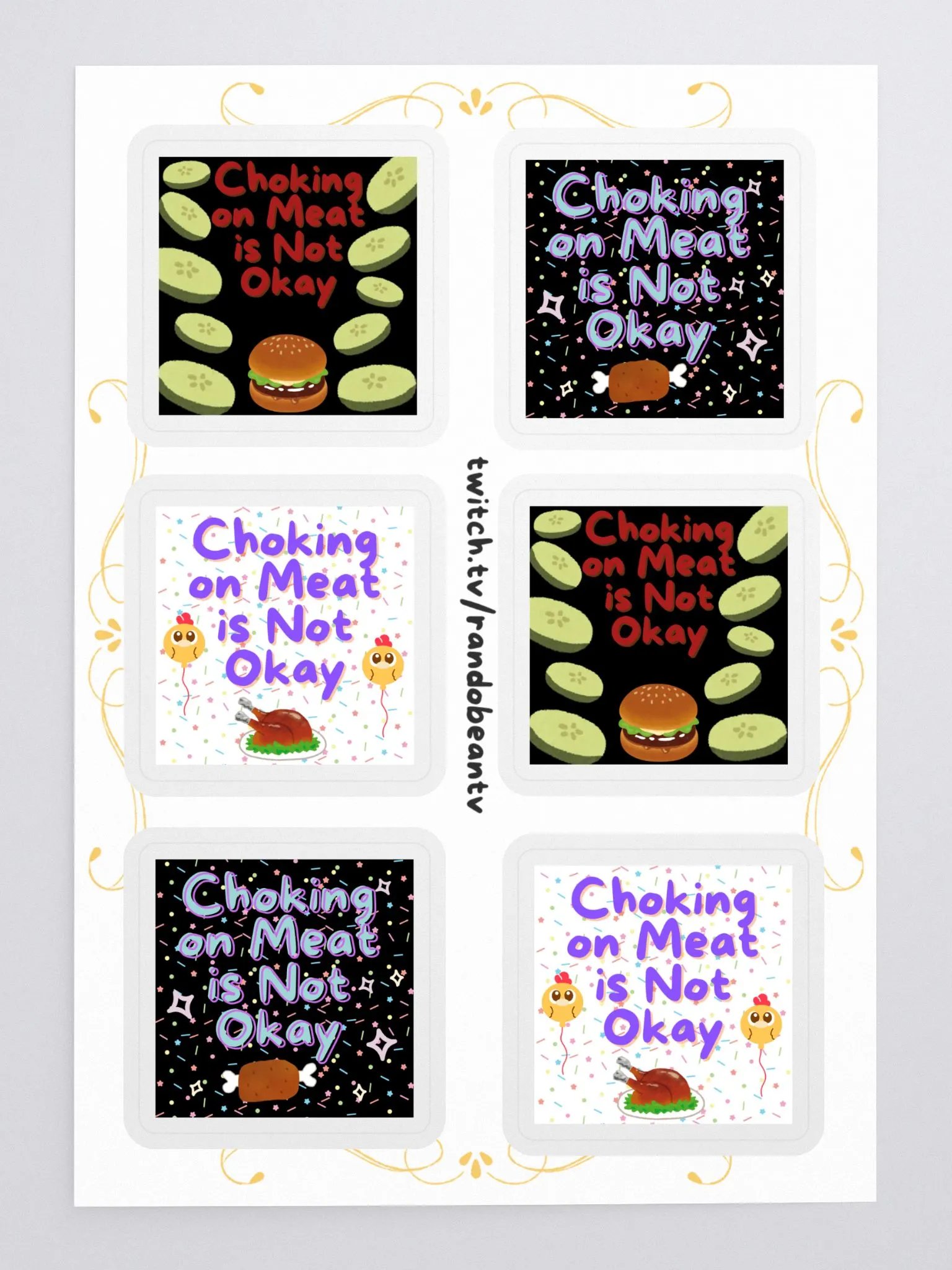 Choking on Meat-6 Sticker Set product image (3)