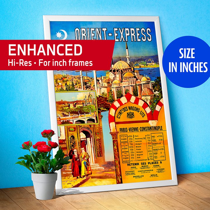Orient Express, Istanbul, Turkey, 1891 — retro vintage travel poster, vintage travel art print, retro travel wall art product image (1)