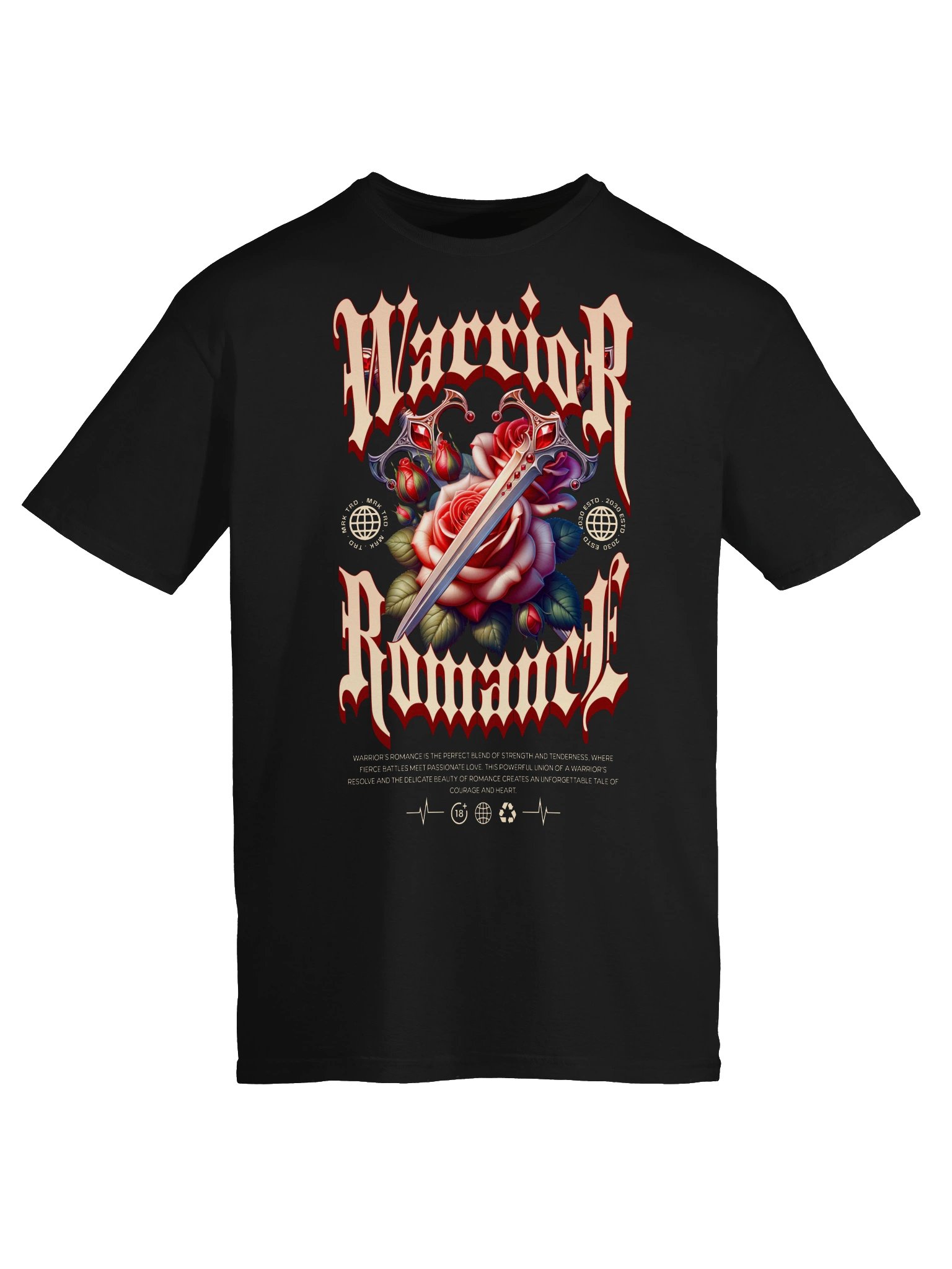 Warrior Romance Dagger and Rose Graphic Unisex Softstyle T-Shirt product image (4)
