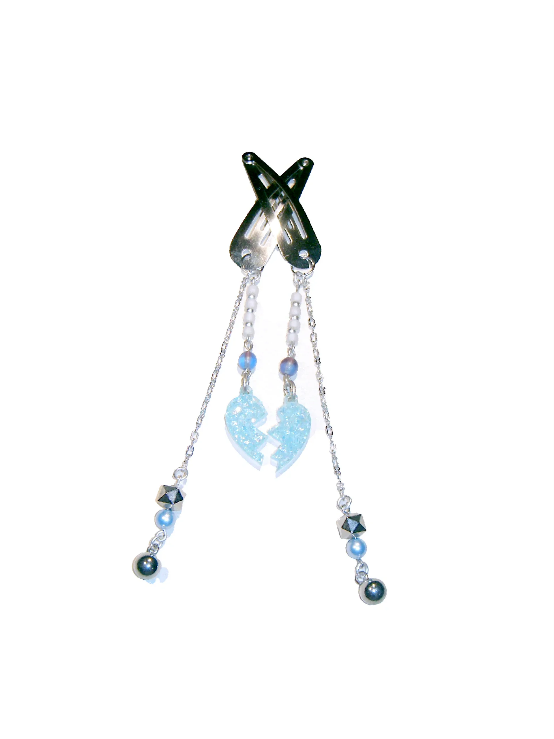 glitter chain pair hair clips product image (1)