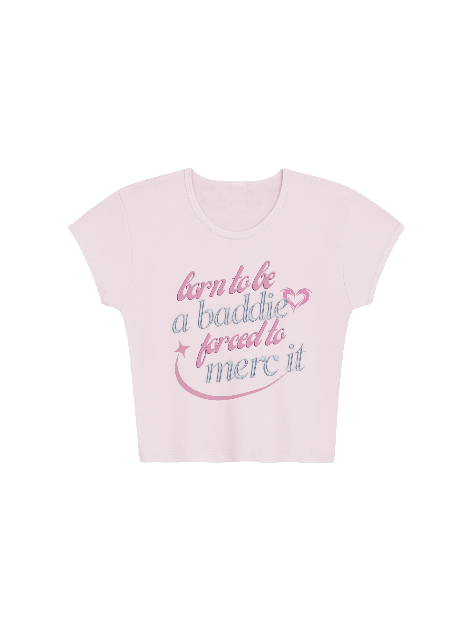 born to be a baddie, forced to merc it - baby tee (merc x riftbaddies) product image (1)