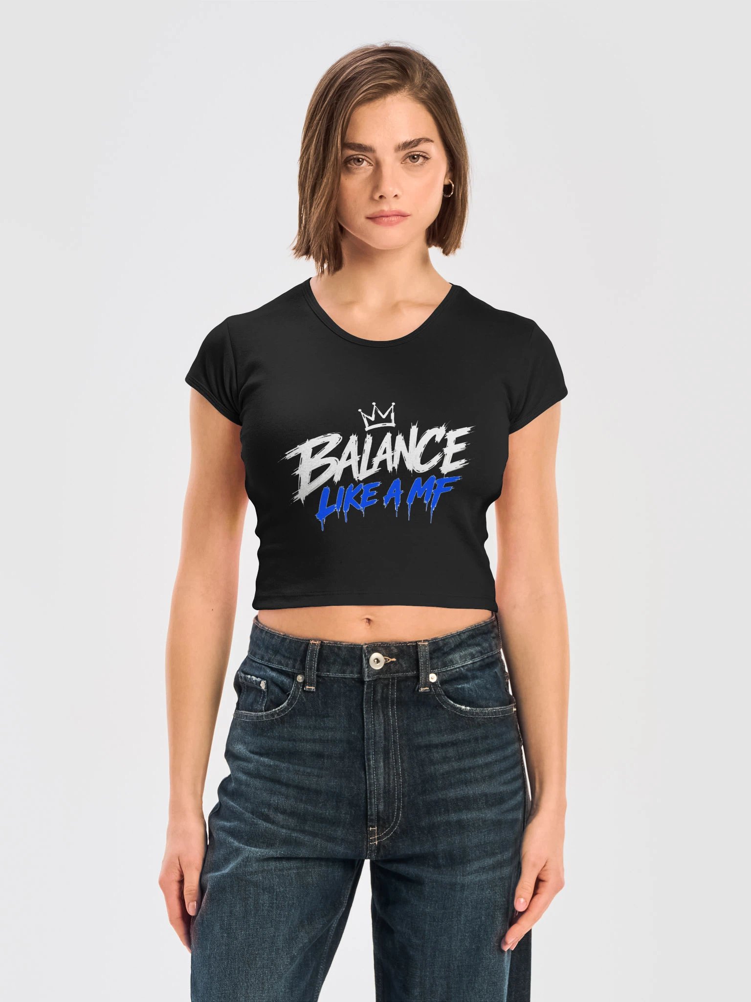 BALANCE LIKE A MF — Women's Ribbed Crop Tee product image (2)
