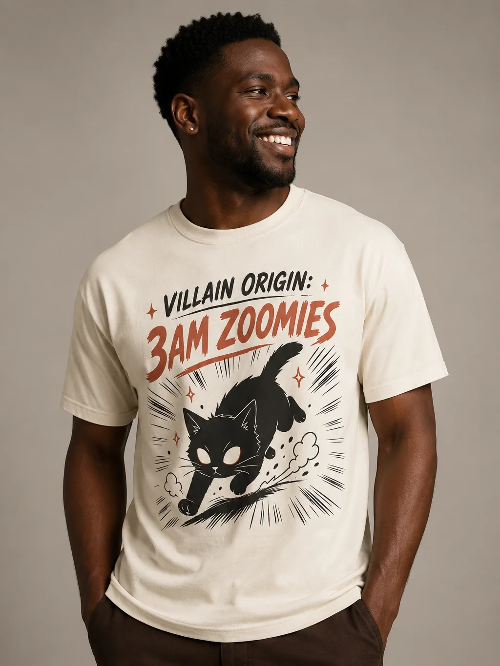 Villain Origin Cat T-Shirt – Funny “3AM Zoomies” Black Cat Tee for Cat Lovers product image (1)