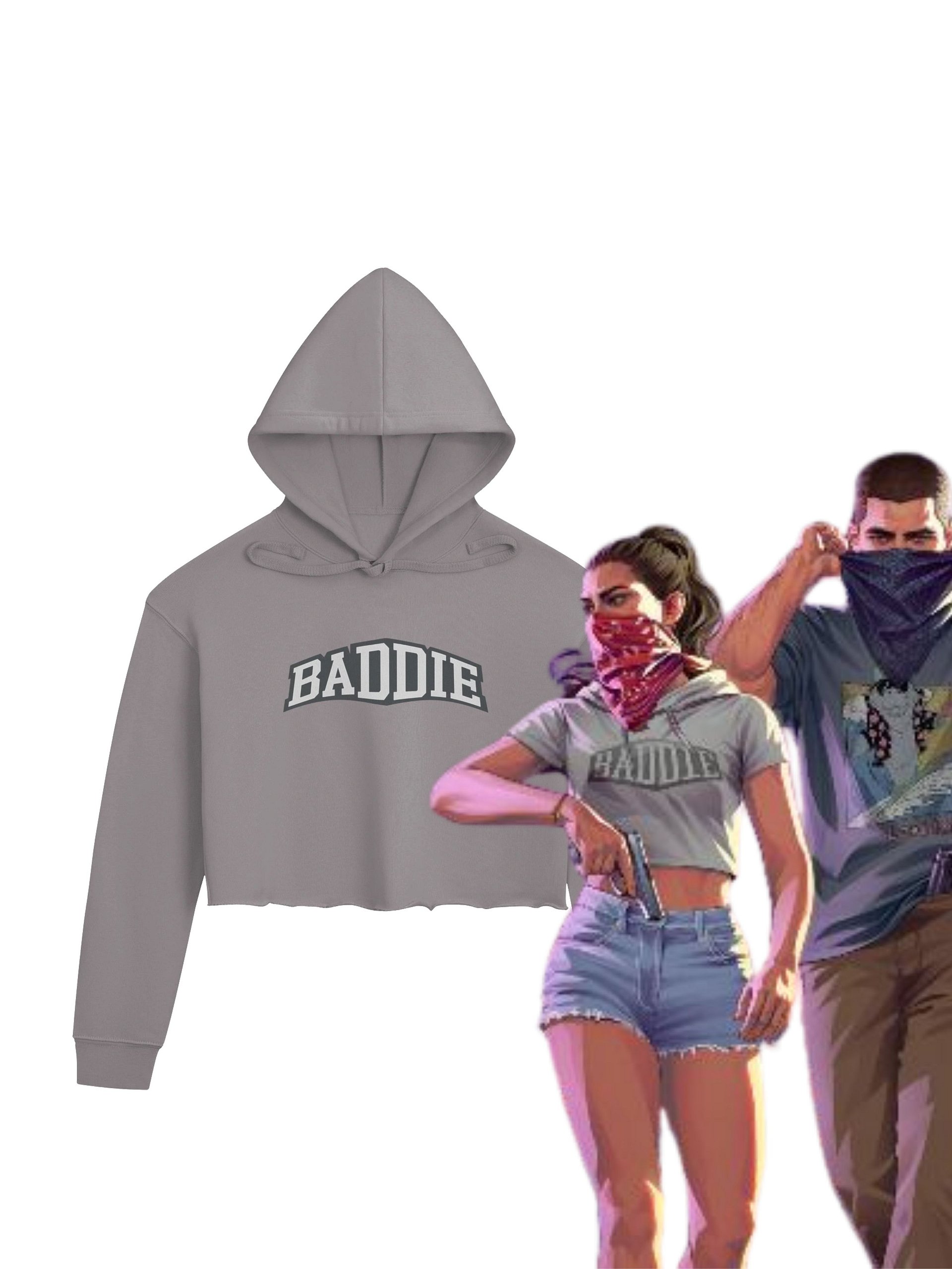 Lucia Baddie Graphic Cropped Fleece Hoodie – Grand Theft Auto VI Replica product image (1)